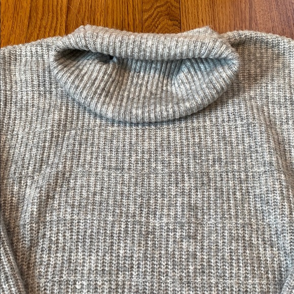 Grey Ribbed Cowl Neck Sweater - Picture 2 of 3